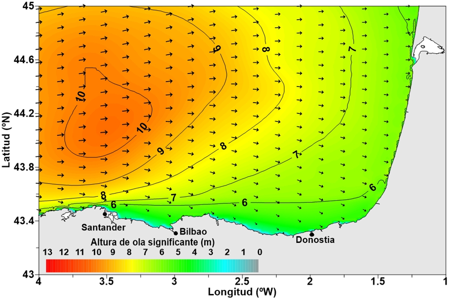 Significant wave height during the 2009 Klaus Storm